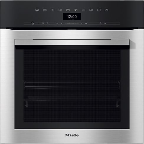 Miele H7364BP Contourline 76L Built-In Electric Single Oven - Clean Steel - A+ Rated