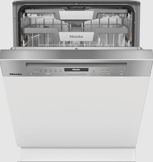 Miele G7210 SCI CLST Semi Integrated Dishwasher, 14 Place Settings, Clean Steel A Rated