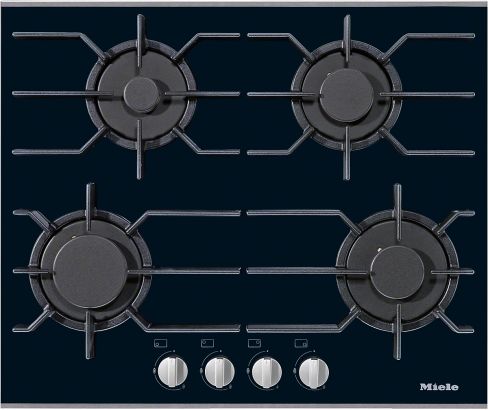 Miele KM3010 Gas On Glass Hob 4 Burners Black Glass